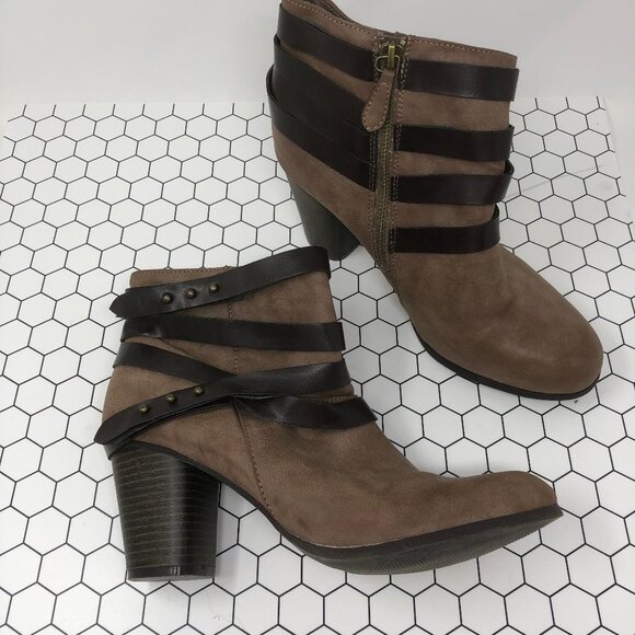 Madden Girl Faux Leather Strappy Ankle Booties 9.5 - Picture 1 of 9